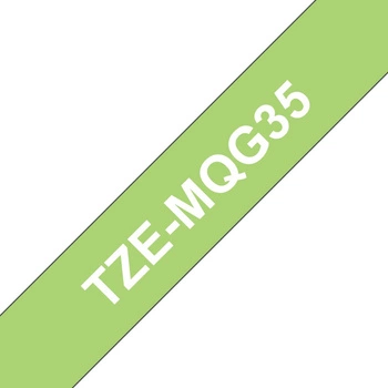 Oryginalna taśma Brother TZe-MQG35 12mm x 5m zielona/biały nadruk